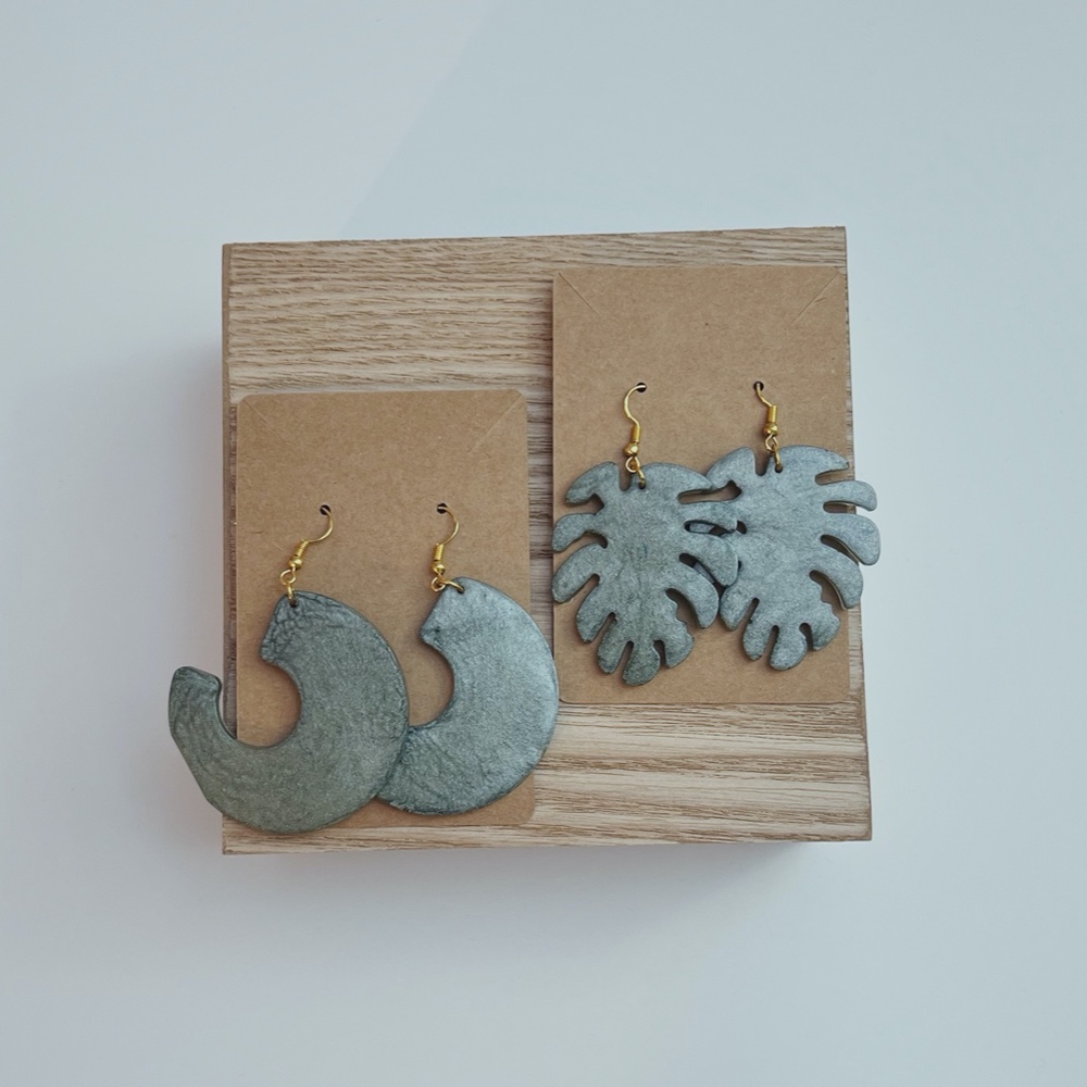 Set of Forest Witch Earrings, lightweight earrings, botanical earrings, resin